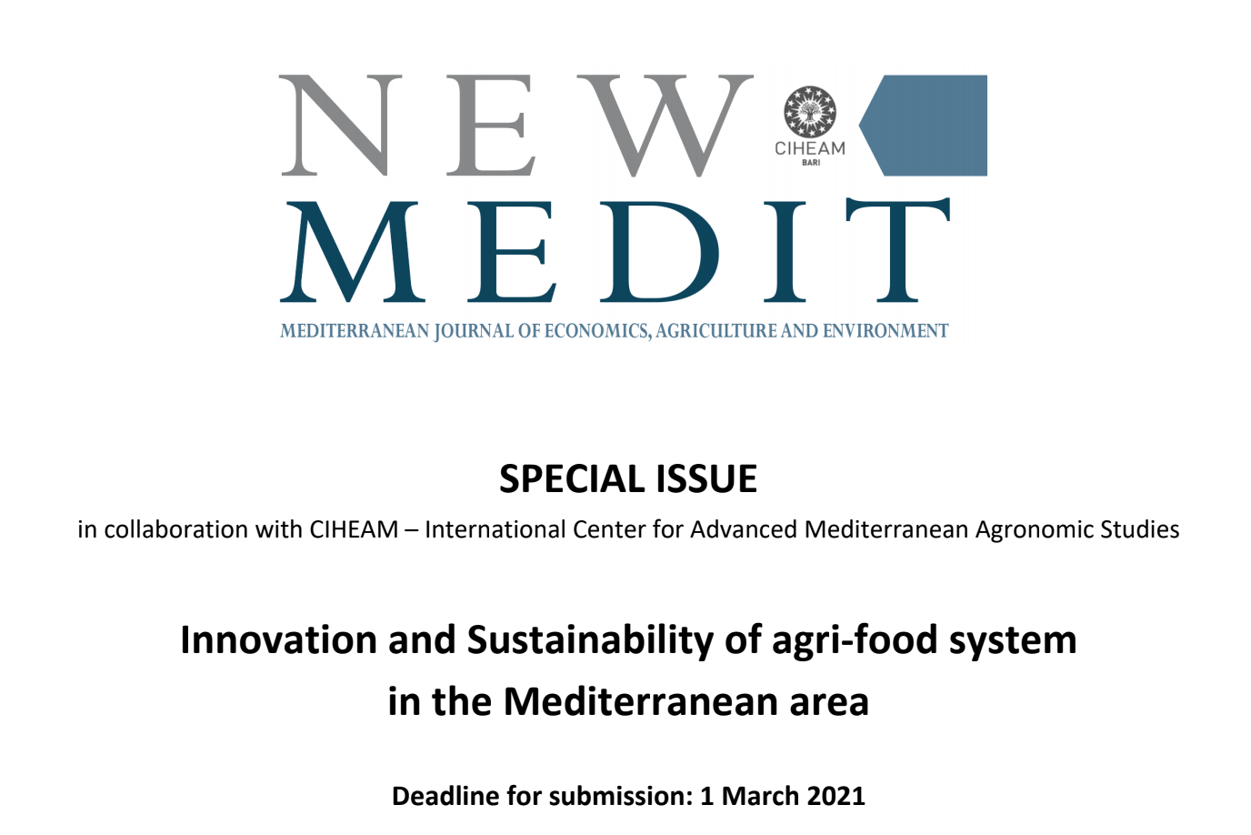 New Medit : Special issue