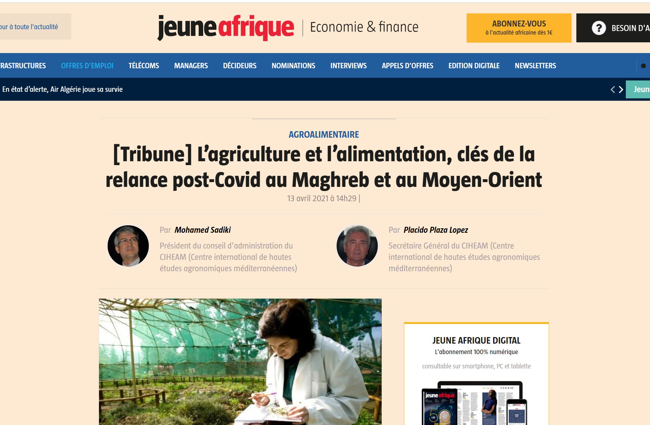 [Tribune] L’agriculture et l’alimentation, clés de la relance post-Covid au Maghreb et au Moyen-Orient